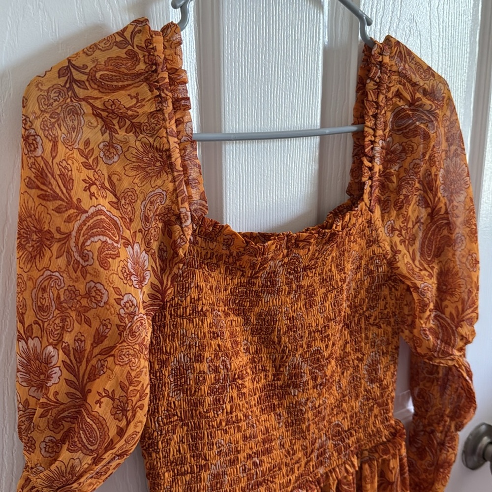 Patrons of Peace Smocked Square Neck Dress - Picture 4 of 8